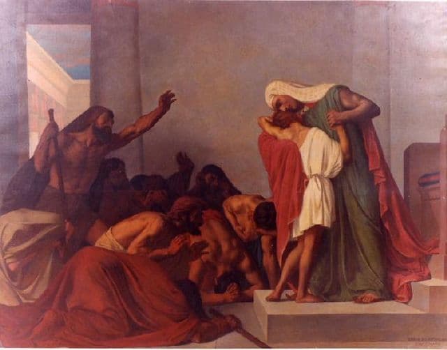 Parashat Vayigash Joseph Recognized by His Brothers (1863 painting by Léon Pierre Urbain Bourgeois)